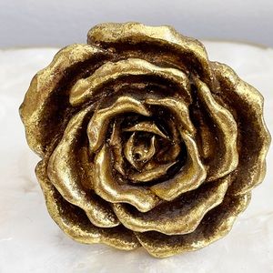 Gold Tone Rose Swag Holder Clothing Hook 5 1/2”